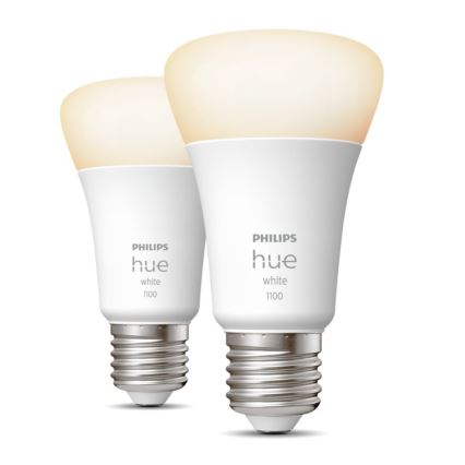 SADA 2x LED Stmievateľná žiarovka Philips Hue WHITE E27/9,5W/230V 2700K