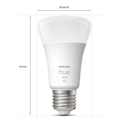 SADA 2x LED Stmievateľná žiarovka Philips Hue WHITE E27/9,5W/230V 2700K