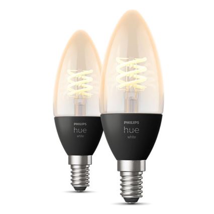 SADA 2x LED Stmievateľná žiarovka Philips Hue WHITE FILAMENT E14/4,5W/230V 2100K