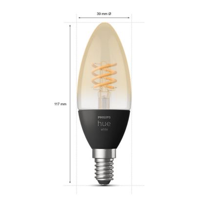 SADA 2x LED Stmievateľná žiarovka Philips Hue WHITE FILAMENT E14/4,5W/230V 2100K