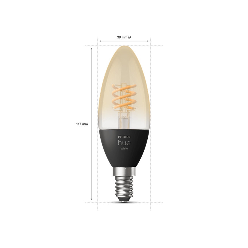 SADA 2x LED Stmievateľná žiarovka Philips Hue WHITE FILAMENT E14/4,5W/230V 2100K