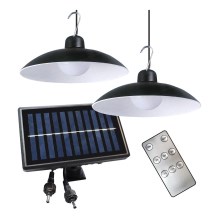 SADA 2x LED Stmievateľné solárne závesné svietidlo so súmrakovým senzorom LED/6W/3,7V 2000 mAh IP44 + diaľkové ovládanie