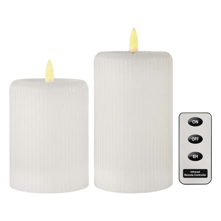 SADA 2x LED sviečky LED/4xAA + diaľkové ovládanie