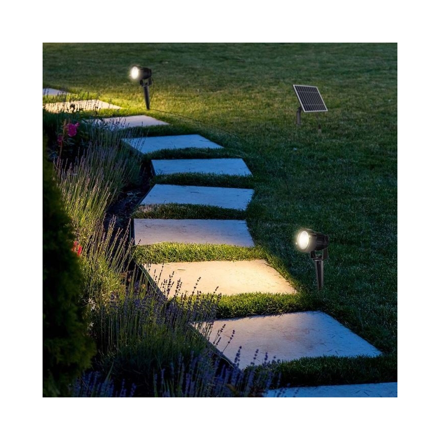 SADA 2x LED Vonkajšia solárna lampa 2xLED/1,2W/3,7V IP65 3000K
