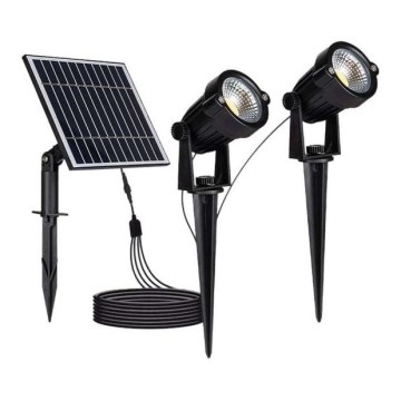 Sada 2x LED vonkajších solárnych lámp 2xLED/1,2W/3,7V IP65 3000K 4000 mAh