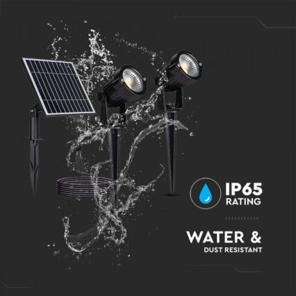 Sada 2x LED vonkajších solárnych lámp 2xLED/1,2W/3,7V IP65 3000K 4000 mAh