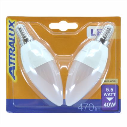 SADA 2x LED žiarovka E14/5,5W/230V 2700K - Attralux