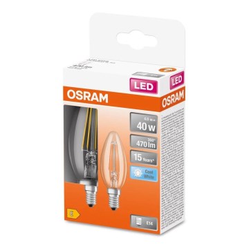 SADA 2x LED Žiarovka FILAMENT B35 E14/4W/230V 4000K - Osram