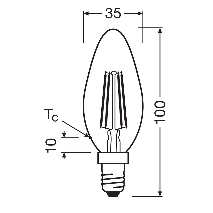 SADA 2x LED Žiarovka FILAMENT B35 E14/4W/230V 4000K - Osram