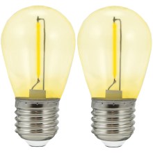 SADA 2x LED Žiarovka PARTY E27/0,3W/36V žltá