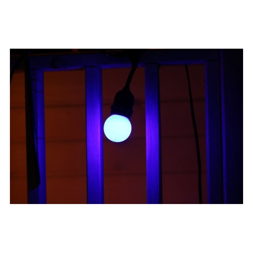 SADA 2x LED Žiarovka PARTY E27/0,5W/36V modrá 3000K