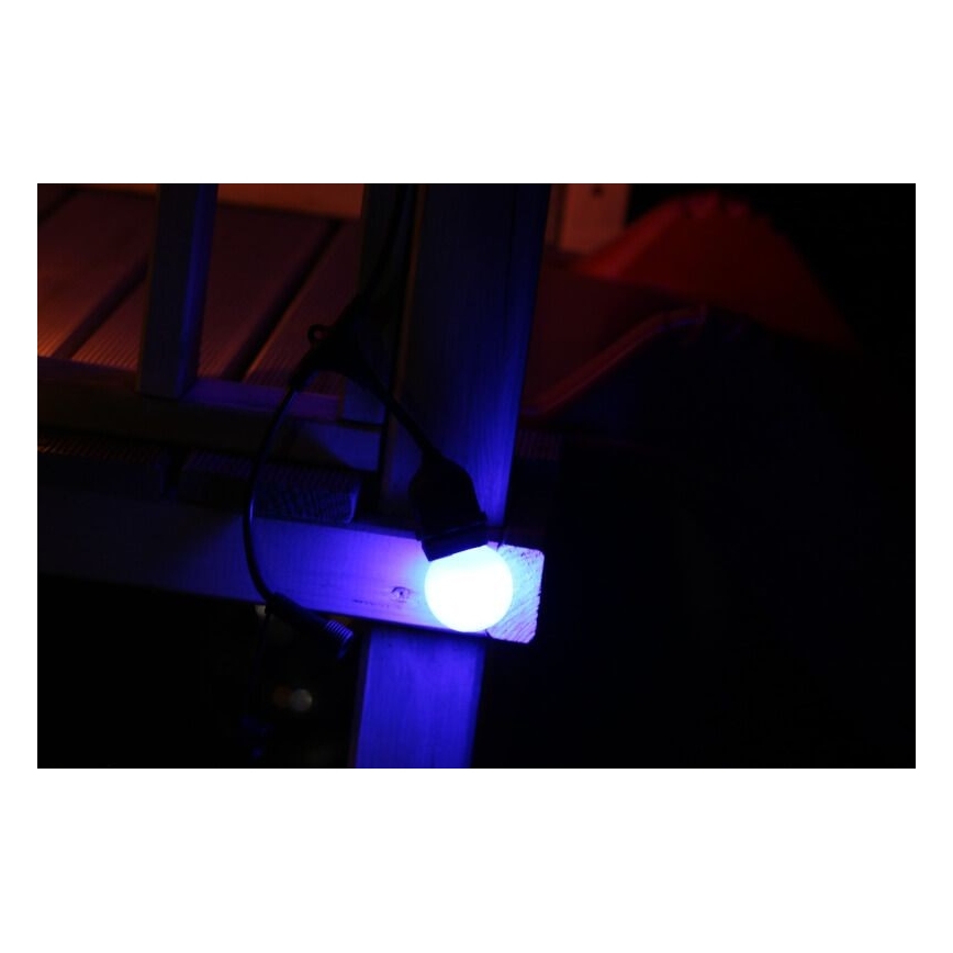SADA 2x LED Žiarovka PARTY E27/0,5W/36V modrá 3000K