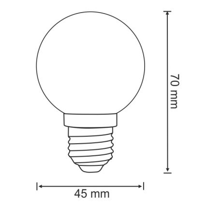 SADA 2x LED Žiarovka PARTY E27/0,5W/36V zelená 3000K