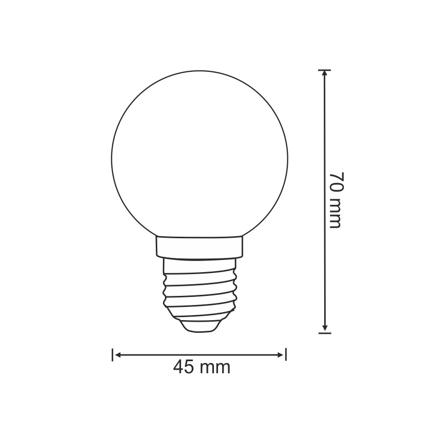 SADA 2x LED Žiarovka PARTY E27/0,5W/36V zelená 3000K