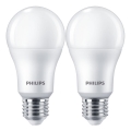 SADA 2x LED Žiarovka Philips A67 E27/13W/230V 4000K