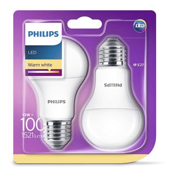 SADA 2x LED žiarovka Philips E27/13W/230V SADA 2x LED žiarovka Philips E27/13W/230V