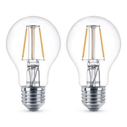 SET 2x LED Žiarovka Philips E27/4W - 8718696587454