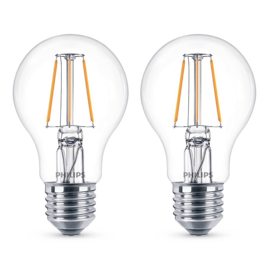 SET 2x LED Žiarovka Philips E27/4W - 8718696587454