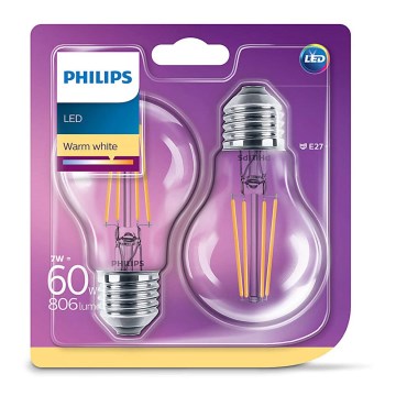 SADA 2x LED žiarovka VINTAGE Philips E27/7W/230V 2700K SADA 2x LED žiarovka VINTAGE Philips E27/7W/230V 2700K