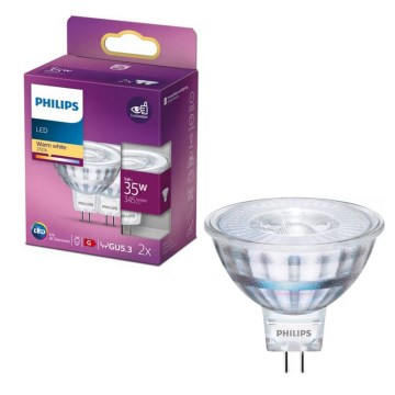 SADA 2x LED žiarovky Philips GU5,3/MR16/5W/12V 2700K