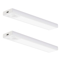 SADA 2x Nabíjateľné osvetlenie nábytku s pohybovým a súmrakovým senzorom VIRO LED/1W/3,7V 800 mAh 3000/4000/6500K 20 cm biela