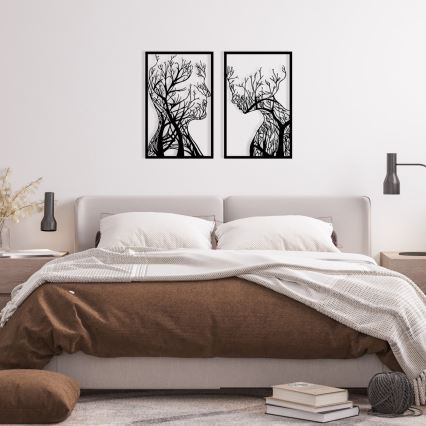 SADA 2x Nástenná dekorácia 86x63 cm strom života kov