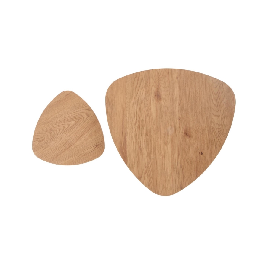 SADA 2x Odkladací stolík NICEA pr. 40/60 cm zlatý dub/čierna