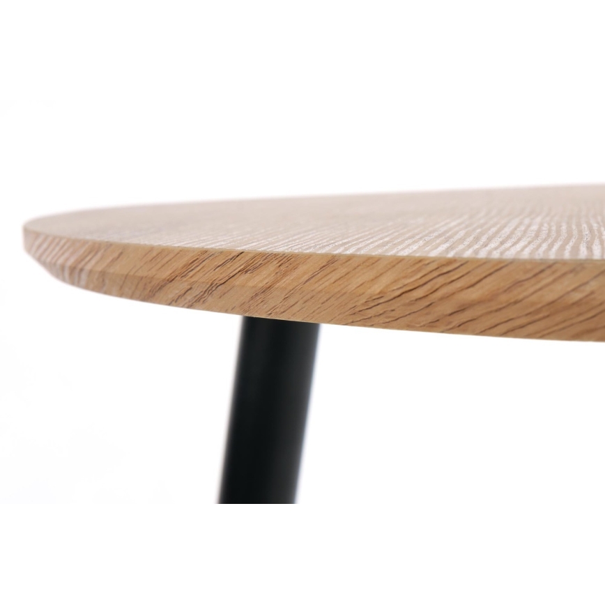 SADA 2x Odkladací stolík NICEA pr. 40/60 cm zlatý dub/čierna