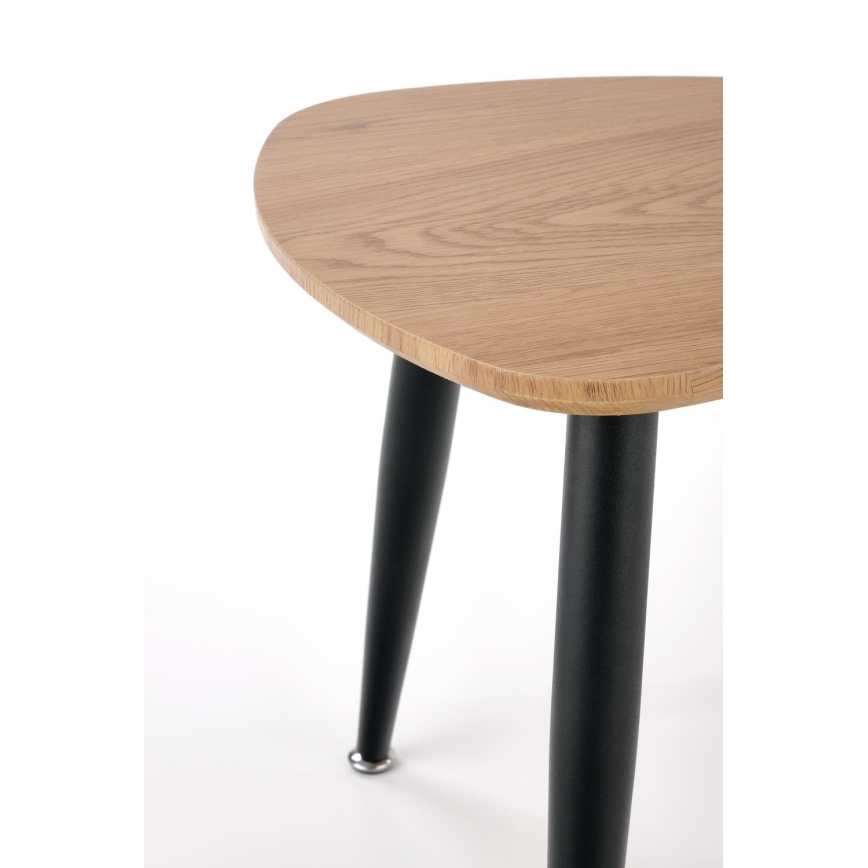 SADA 2x Odkladací stolík NICEA pr. 40/60 cm zlatý dub/čierna