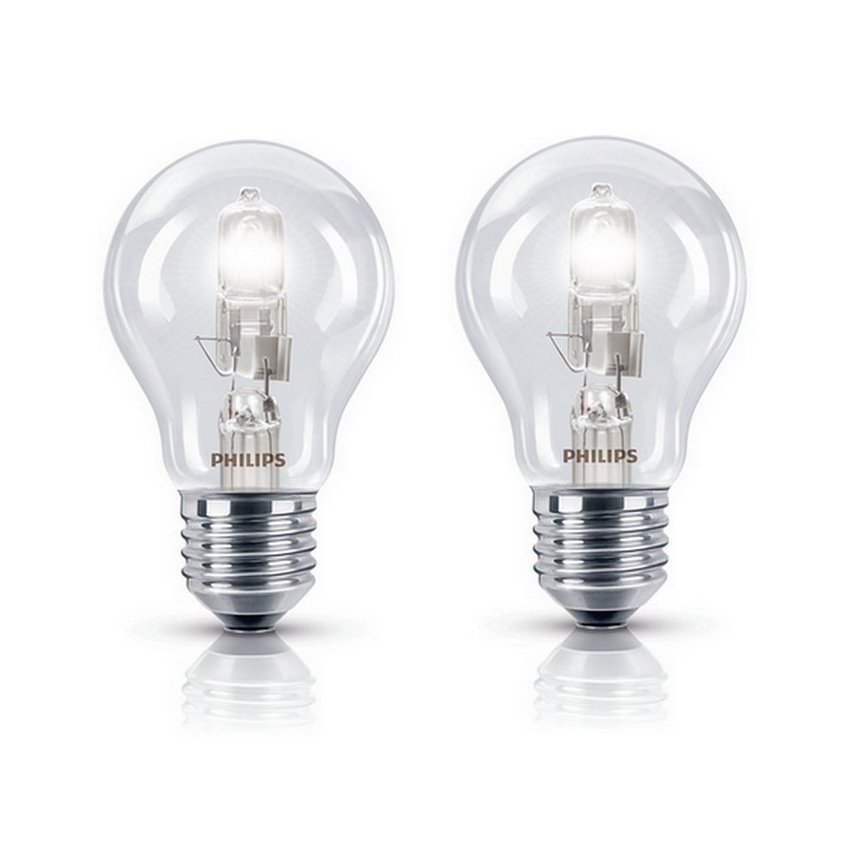 SADA 2x Stmievateľná halogénová žiarovka E27/42W/230V - Philips