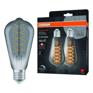 SADA 2x stmievateľná LED žiarovka VINTAGE FILAMENT E27/7,8W/230V 1800K - Osram