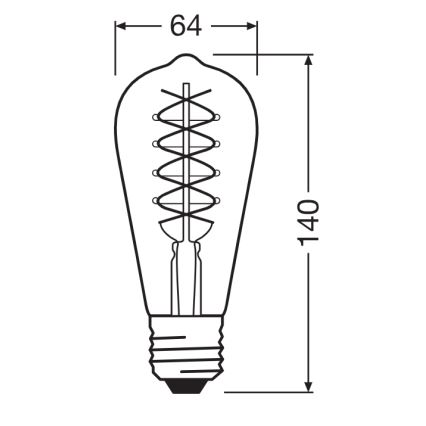 SADA 2x stmievateľná LED žiarovka VINTAGE FILAMENT E27/7,8W/230V 1800K - Osram