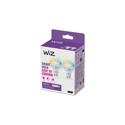 Súprava 2x LED stmievateľných žiaroviek s pohybovým senzorom PAR16 GU10/4,7W/230V 2700-6500K CRI 90 Wi-Fi - WiZ