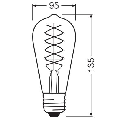 SADA 2x stmievateľné LED žiarovky VINTAGE FILAMENT E27/4,8W/230V 2200K - Osram