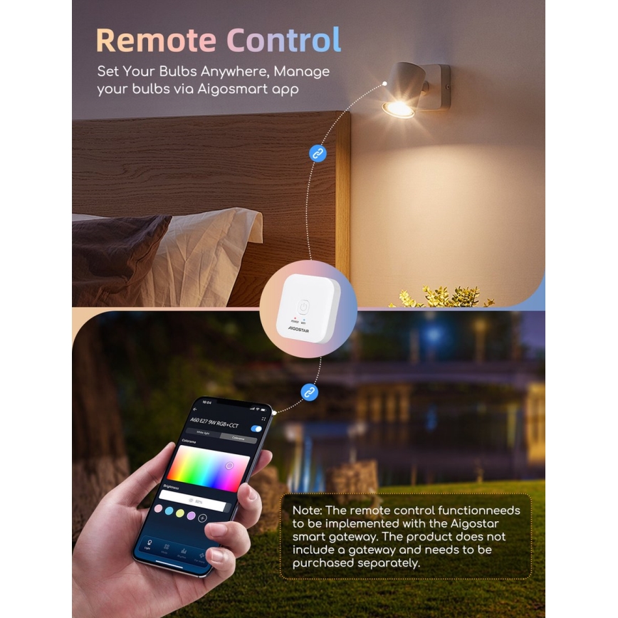 SADA 2 ks stmievateľných LED RGBW žiaroviek MESH GU10/6,5W/230V 2700-6500K Wi-Fi - Aigostar