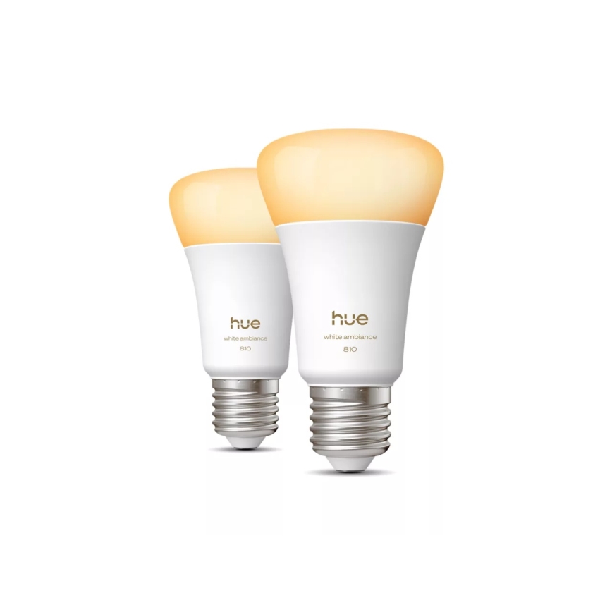 SADA 2× stmievateľných LED žiaroviek Philips Hue WHITE AMBIANCE E27/6W/230V 1000-20000K