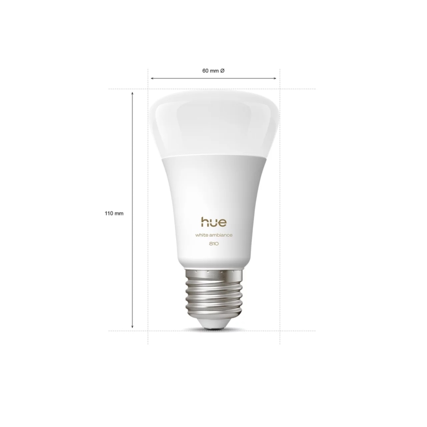 SADA 2× stmievateľných LED žiaroviek Philips Hue WHITE AMBIANCE E27/6W/230V 1000-20000K