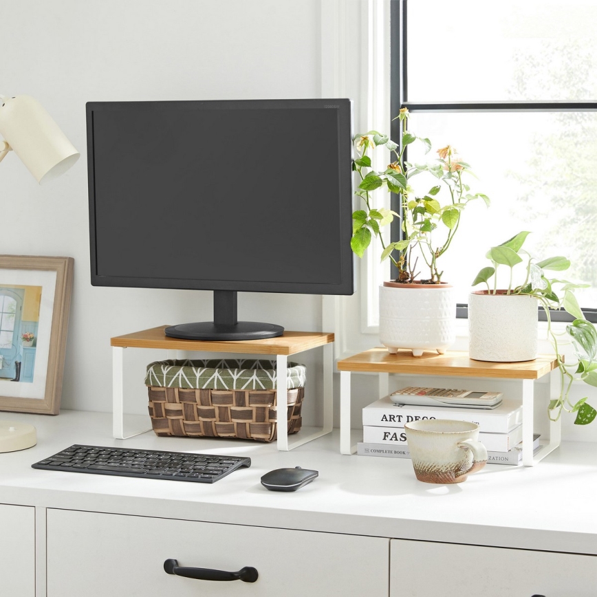 Sada 2x úložných políc MARGE biela/hnedá