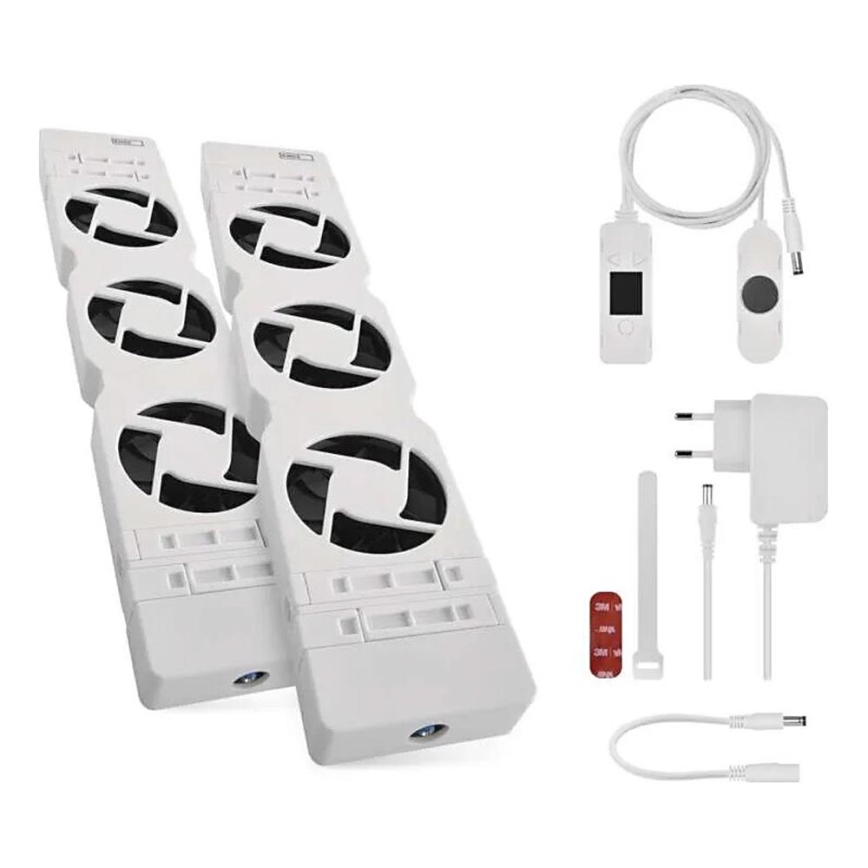 SADA 2x Ventilátor pod kúrenie 5/230V biela