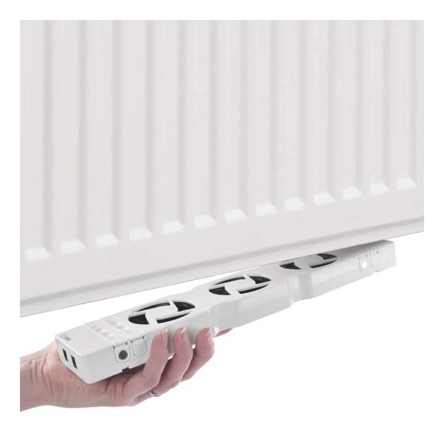 SADA 2x Ventilátor pod kúrenie 5/230V biela