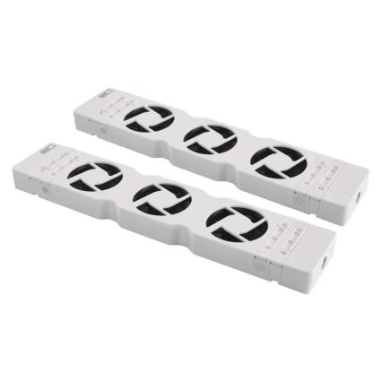SADA 2x Ventilátor pod kúrenie 5/230V biela