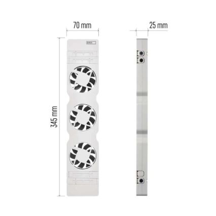 SADA 2x Ventilátor pod kúrenie 5/230V biela
