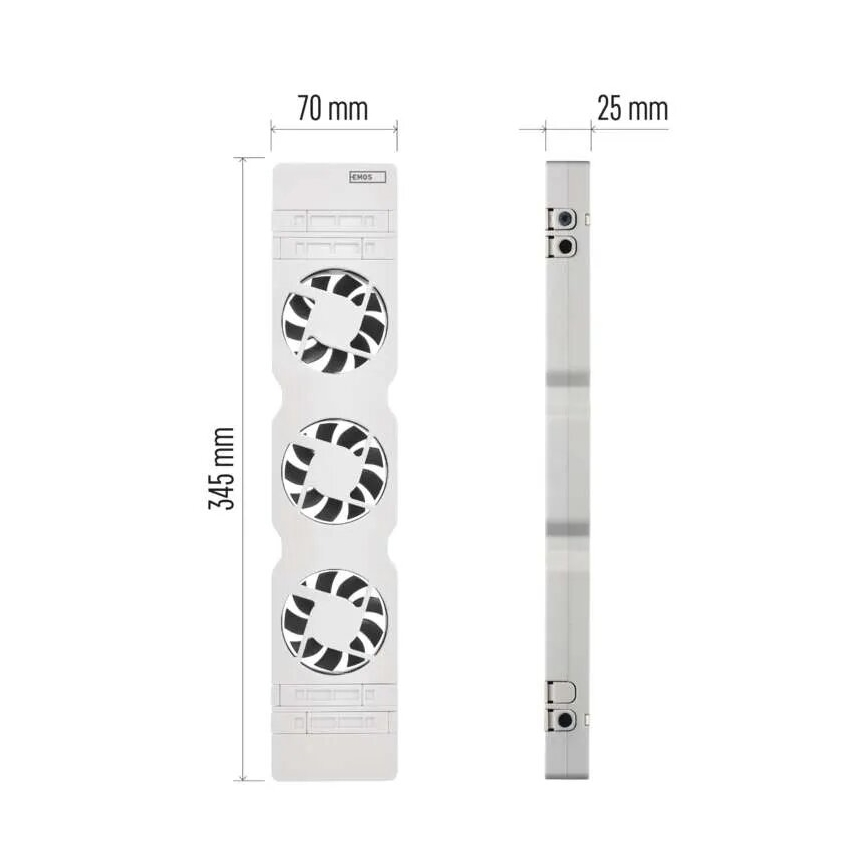 SADA 2x Ventilátor pod kúrenie 5/230V biela