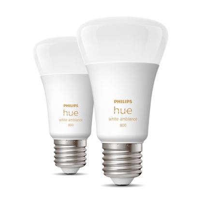 SADA 2xLED Stmievateľná žiarovka Philips Hue WHITE AMBIANCE E27/6W/230V 2200-6500K