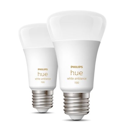 SADA 2xLED Stmievateľná žiarovka Philips Hue WHITE AMBIANCE E27/8W/230V 2200-6500K