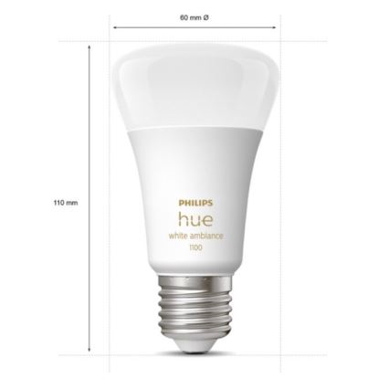 SADA 2xLED Stmievateľná žiarovka Philips Hue WHITE AMBIANCE E27/8W/230V 2200-6500K