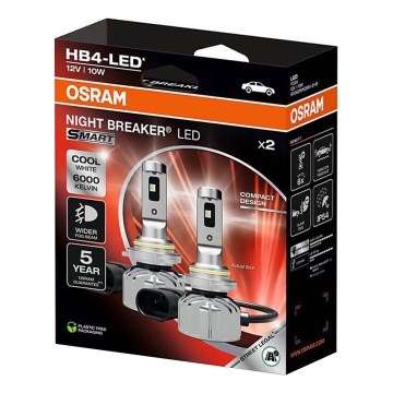 Sada 2× LED autožiaroviek NIGHT BREAKER SMART HB4 P22d/10W/12V 6000K - Osram