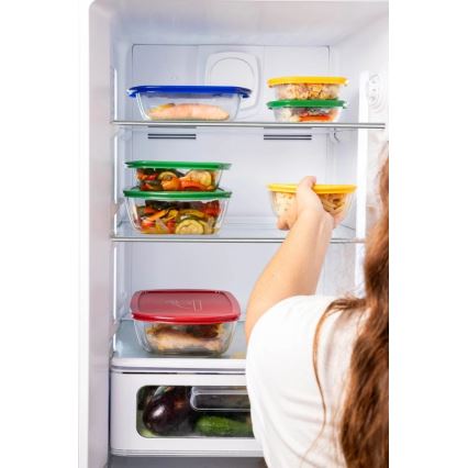 Sada 2× sklenených dóz PYREX na potraviny, 1,2 l a 2,5 l