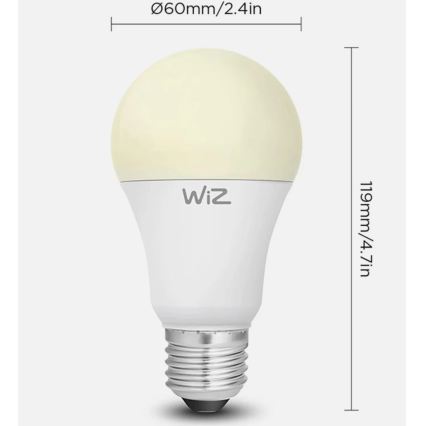 Sada 2× stmievateľných LED žiaroviek A60 E27/9W/230V 2700K Wi-Fi + diaľkové ovládanie - WiZ