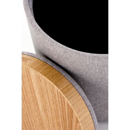 SADA 2× taburetov AVIKO priemer 38/45 cm sivá/béžová